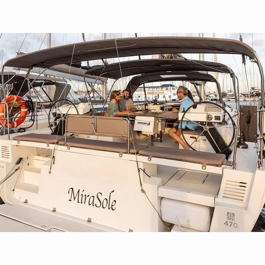 Mirasole — Dufour 470 yacht charter, Marina di Bonaria, Cagliari, Sardinia, Italy