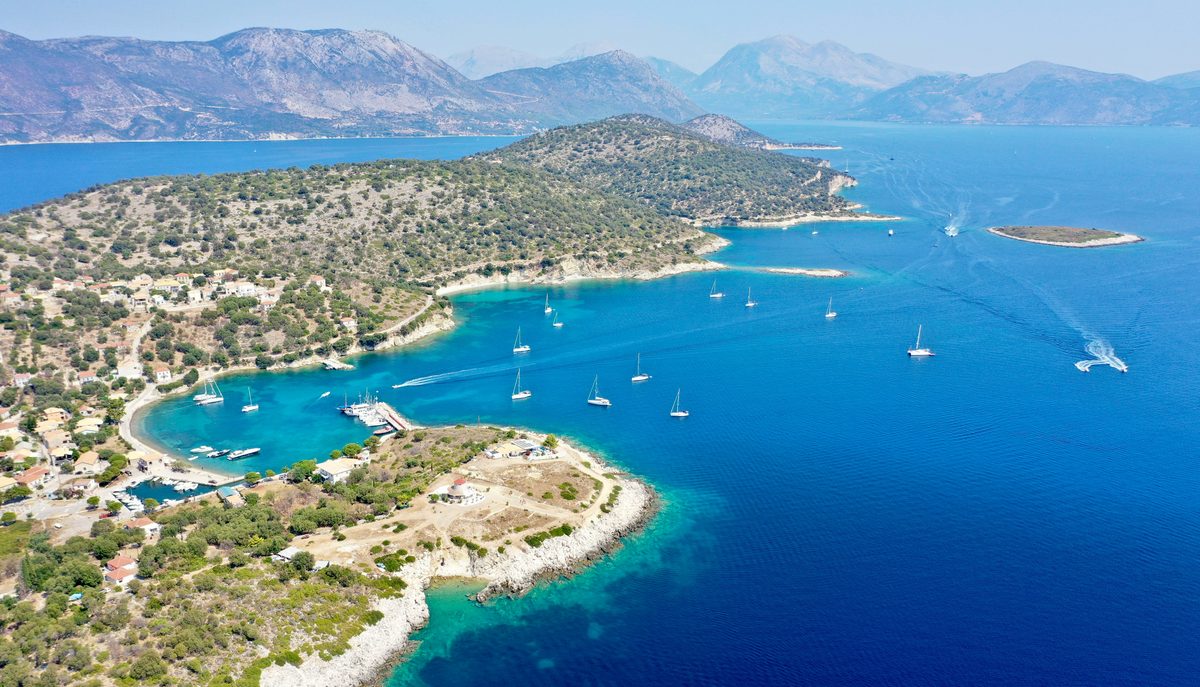 Yacht charter Greece — Ionian bay full of sailing yachts